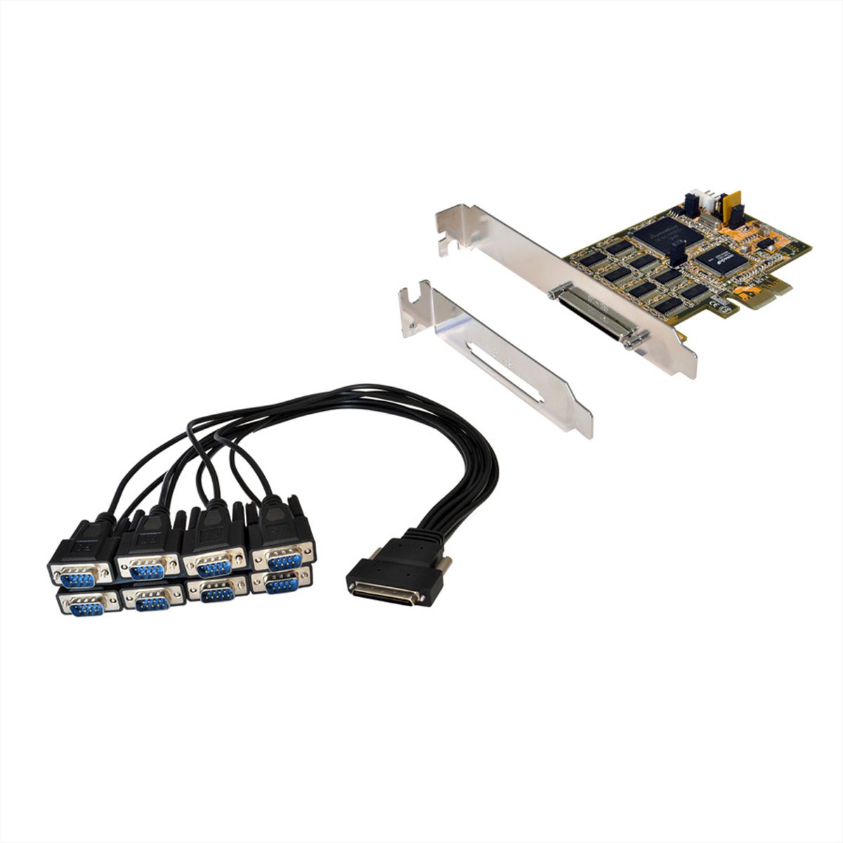 EXSYS EX-44388 Carte PCIe x1, 8x RS232 via câble avec 8x 9pin