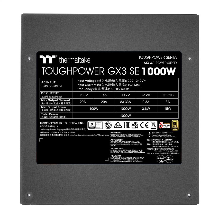 Thermaltake Toughpower GX3 SE 1000W, Bloc d'alimentation