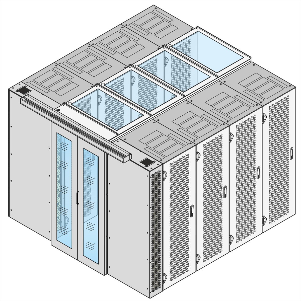 SCHROFF Couvercle de protection d'allée, 1200W 200D