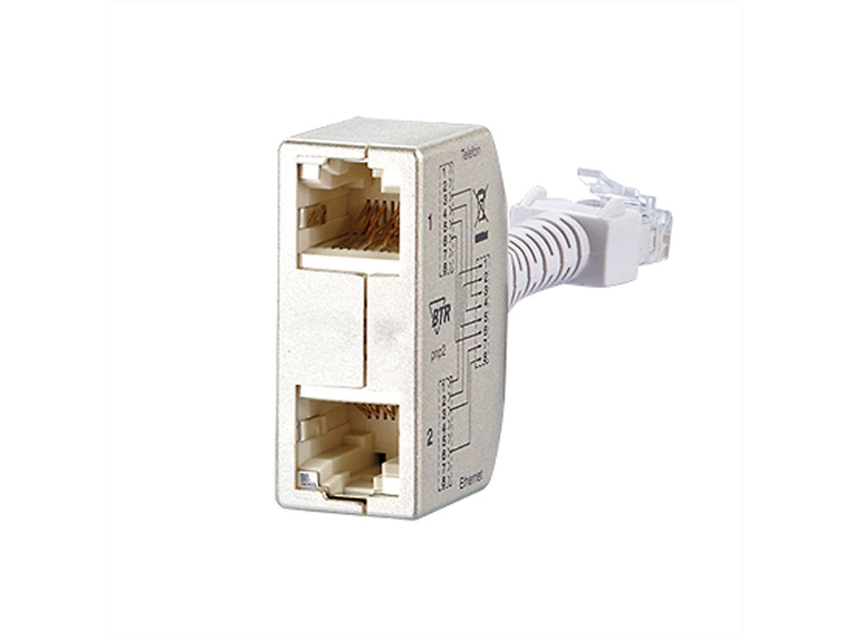 METZ CONNECT Adaptateurs "Cable Sharing" pnp2, téléphone/ethernet, x2