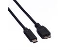 ROLINE Câble USB 3.2 Gen 1, C-Micro B, M/M, noir, 0,5 m
