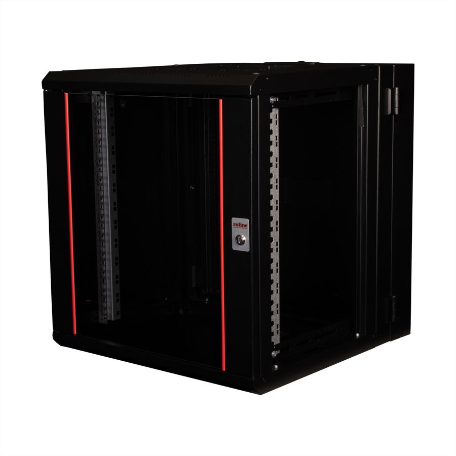 ROLINE 19" Boîtier mural Pro 12U, 600x600 LxP pivotant en 2 parties noir