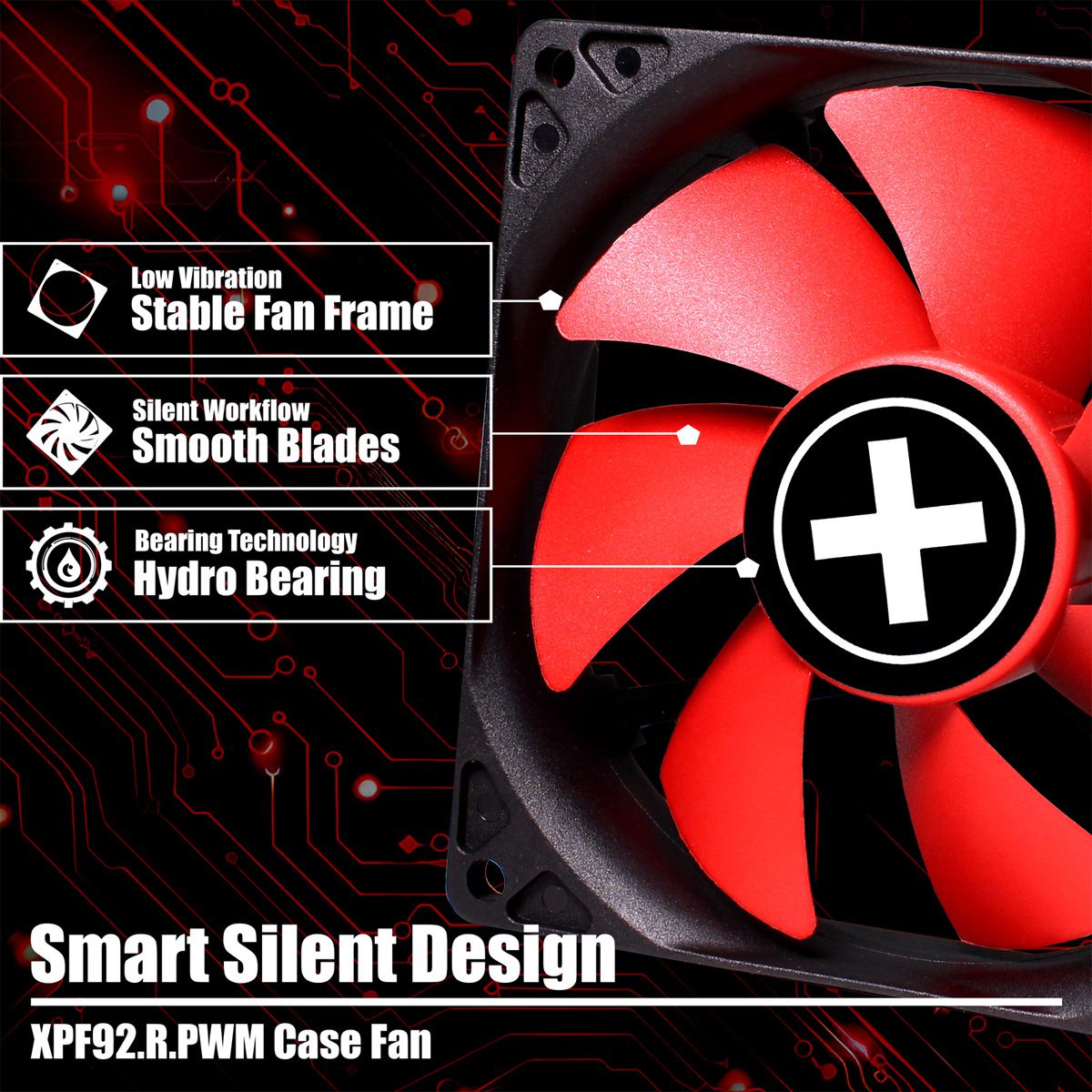 Xilence XPF92.R.PWM 92mm PWM Ventilateur de boîtier, 4PIN