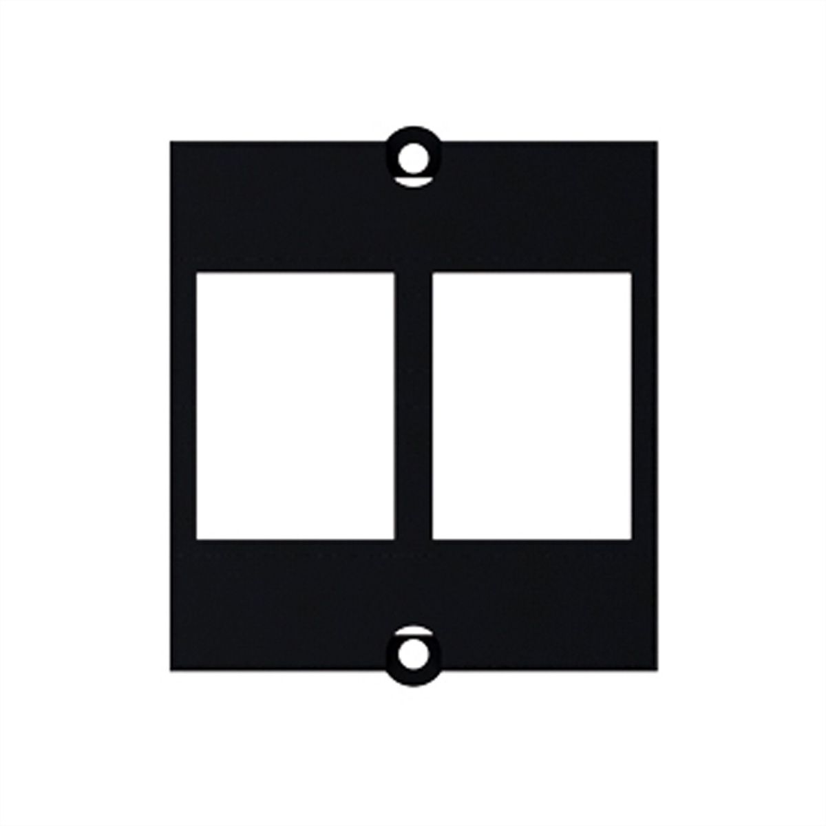 BACHMANN Module Cadre pour 2 Keystones avec fixation métallique, noir