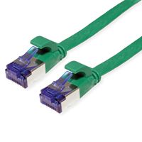 Cordon VALUE Cat.6A (Classe EA) F/UTP confectionné, plat, vert, 5 m