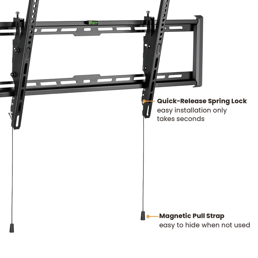 VALUE Support mural TV, distance murale de 47 mm, inclinable, <228,6cm/90", <75kg