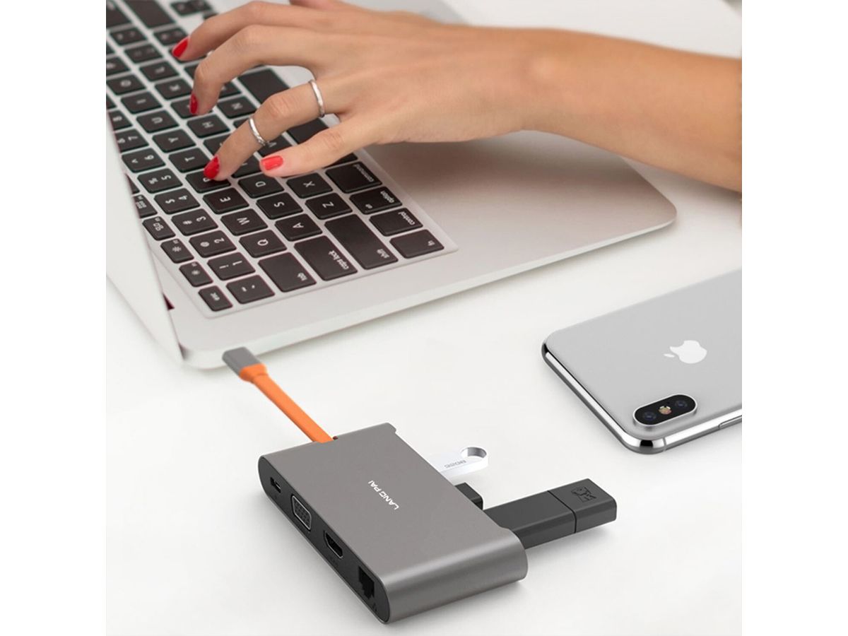 EXSYS EX-1198VS Hub à 7 ports USB 3.1 Gen1 C, adaptateur 12V/3A et câble USB C-C