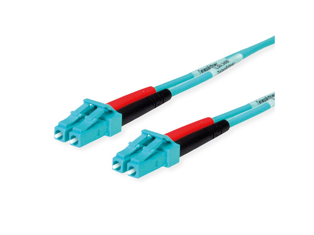 TELEGÄRTNER Panneau de brassage FO 2x G50/125 OM3 , 1x LC Duplex - 1x LC Duplex , turquoise, 1 m