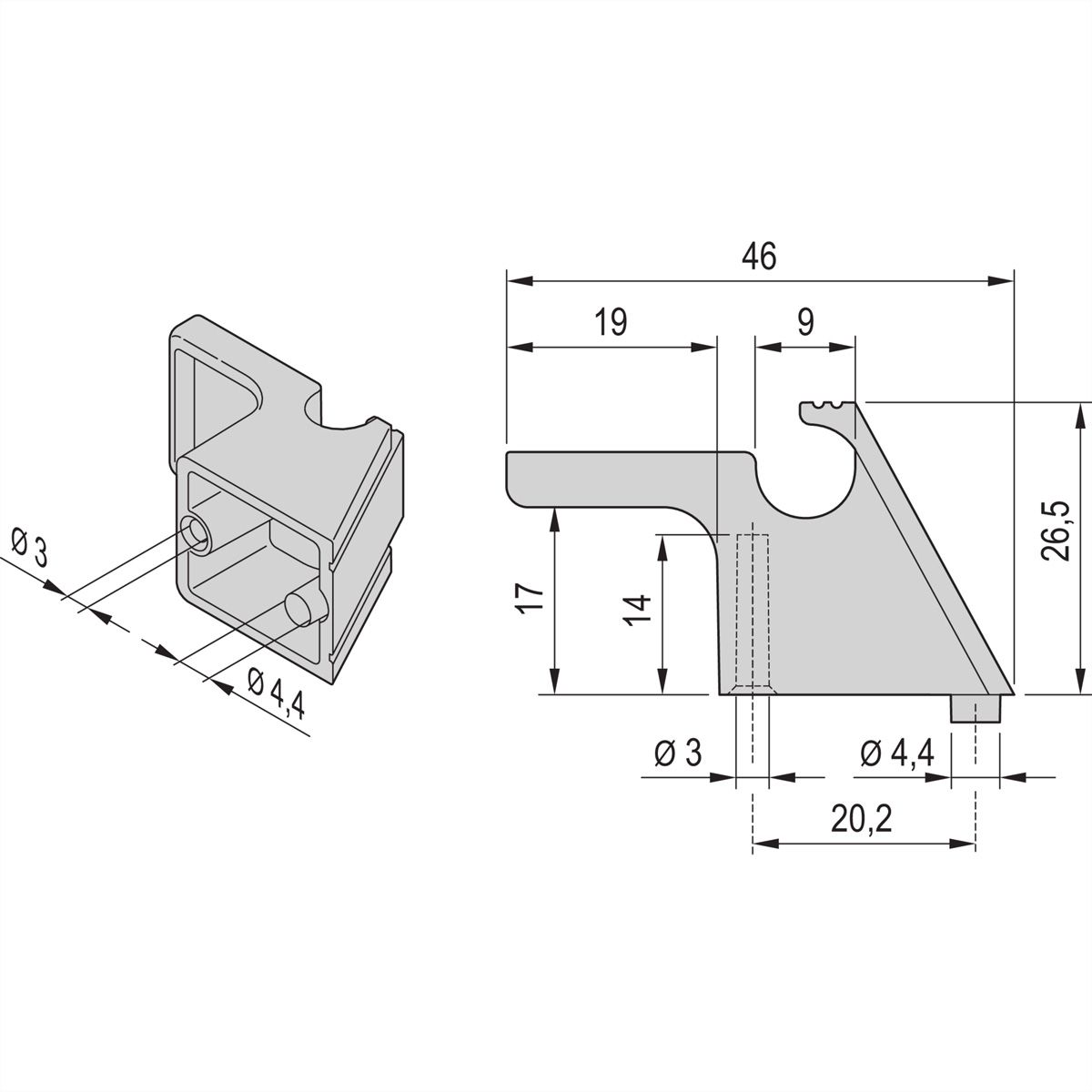 SCHROFF Support de câble pour mallettes