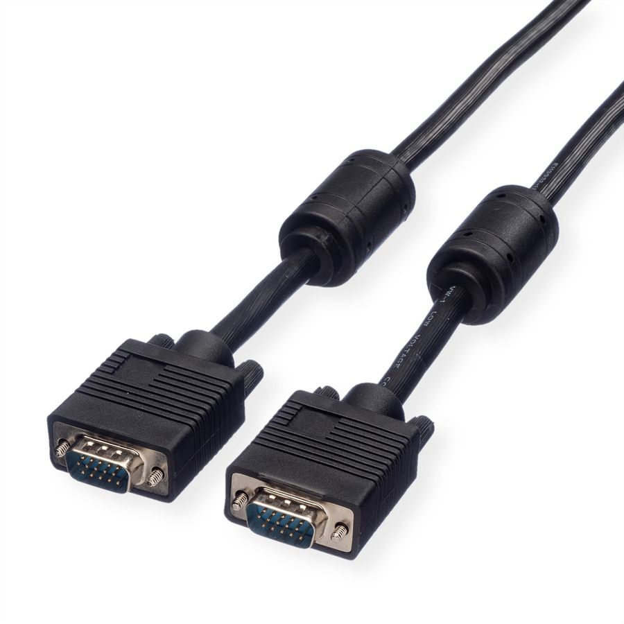 ROLINE SVGA Câble High Quality avec noyaux de ferrite + DDC, HD15 M/HD15 M, 2 m