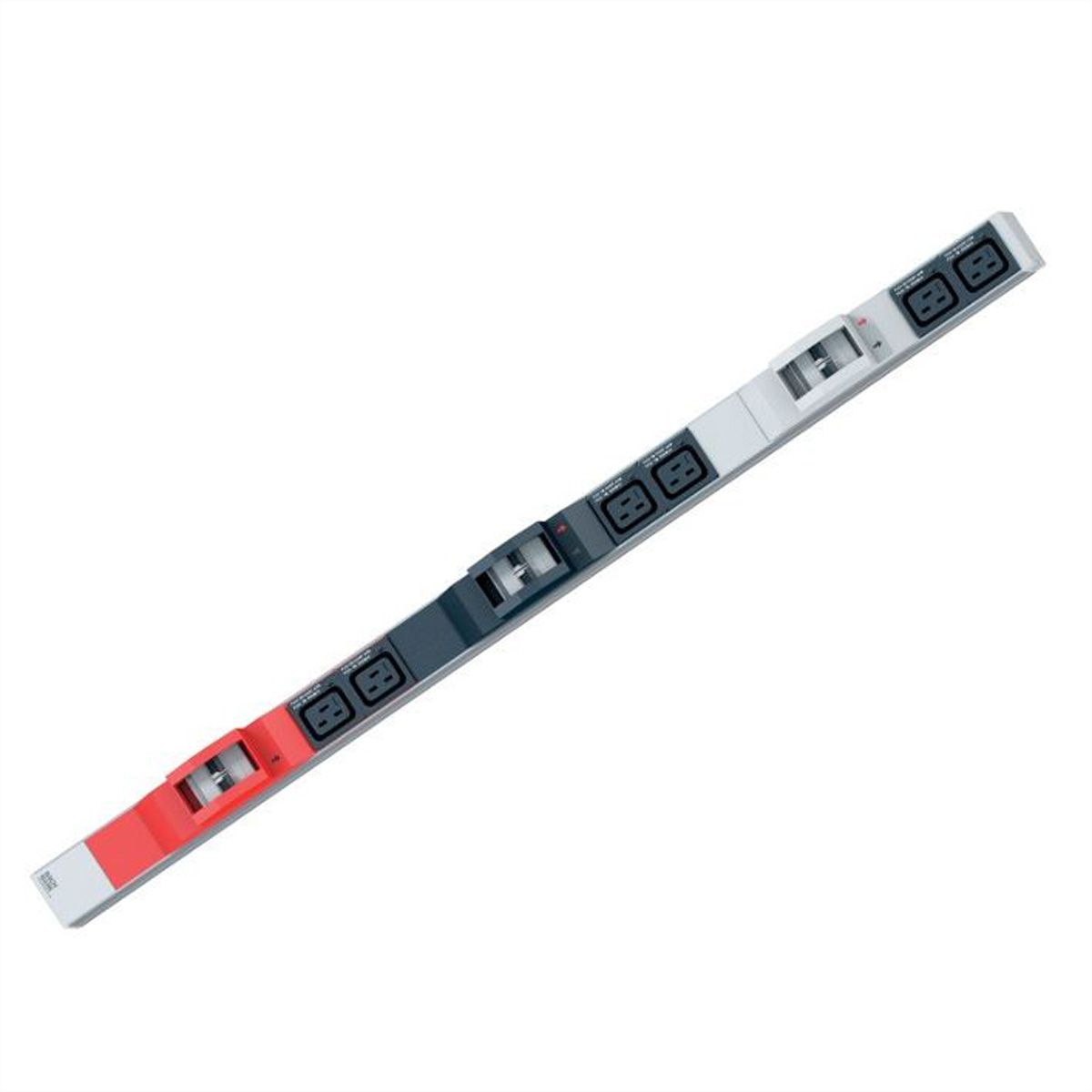 BACHMANN IT PDU ALU 0U 6x C19 6x interrupteur de protection de ligne CEE 3x32A rouge