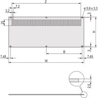 Panneau arrière SCHROFF, perforé, non blindé, pour RatiopacPRO et PropacPRO, 3 U, 28 HP