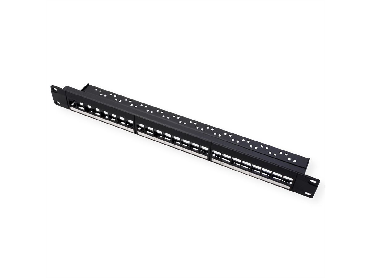 VALUE Panneau de brassage 19" pour keystones, 24 ports, 1U, non-blindé, noir