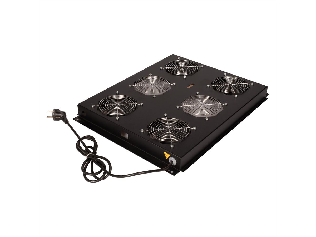 ROLINE 19" Unité de ventilation de toit, 4 ventilateurs, ON/OFF, pour baie serveur par serie, noir