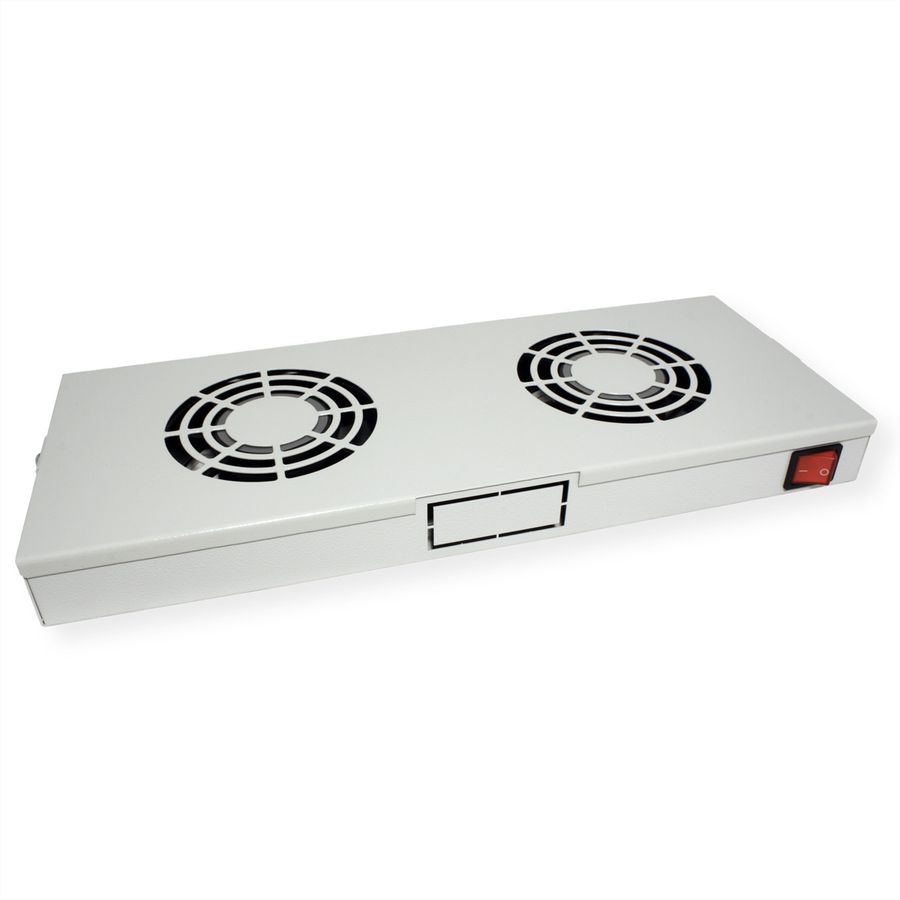 ROLINE 19" Unité de ventilation, 2 ventilateurs, Thermostat gris
