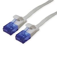 Cordon VALUE Cat.6A (Classe EA) UTP confectionné, plat, gris, 0,5 m