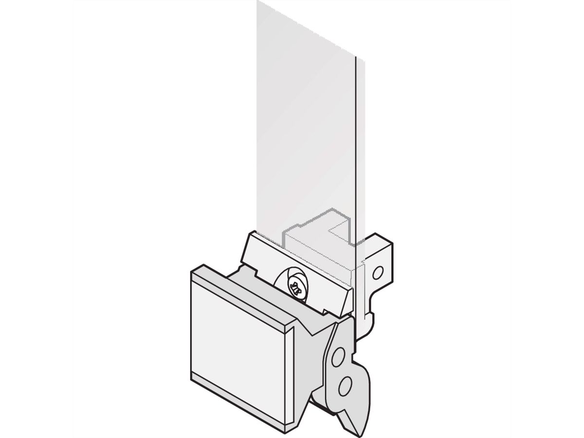 Poignée d'extracteur SCHROFF, forme trapézoïdale, type 2, RAL 7035, avec goupille d'alignement