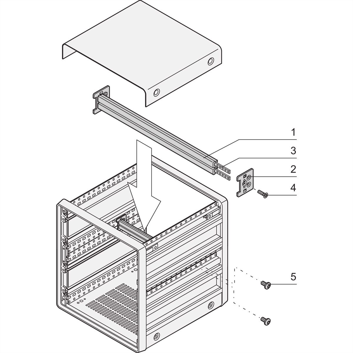 SCHROFF PropacPRO Centre de rail horizontal Type ST-C, 84 CV