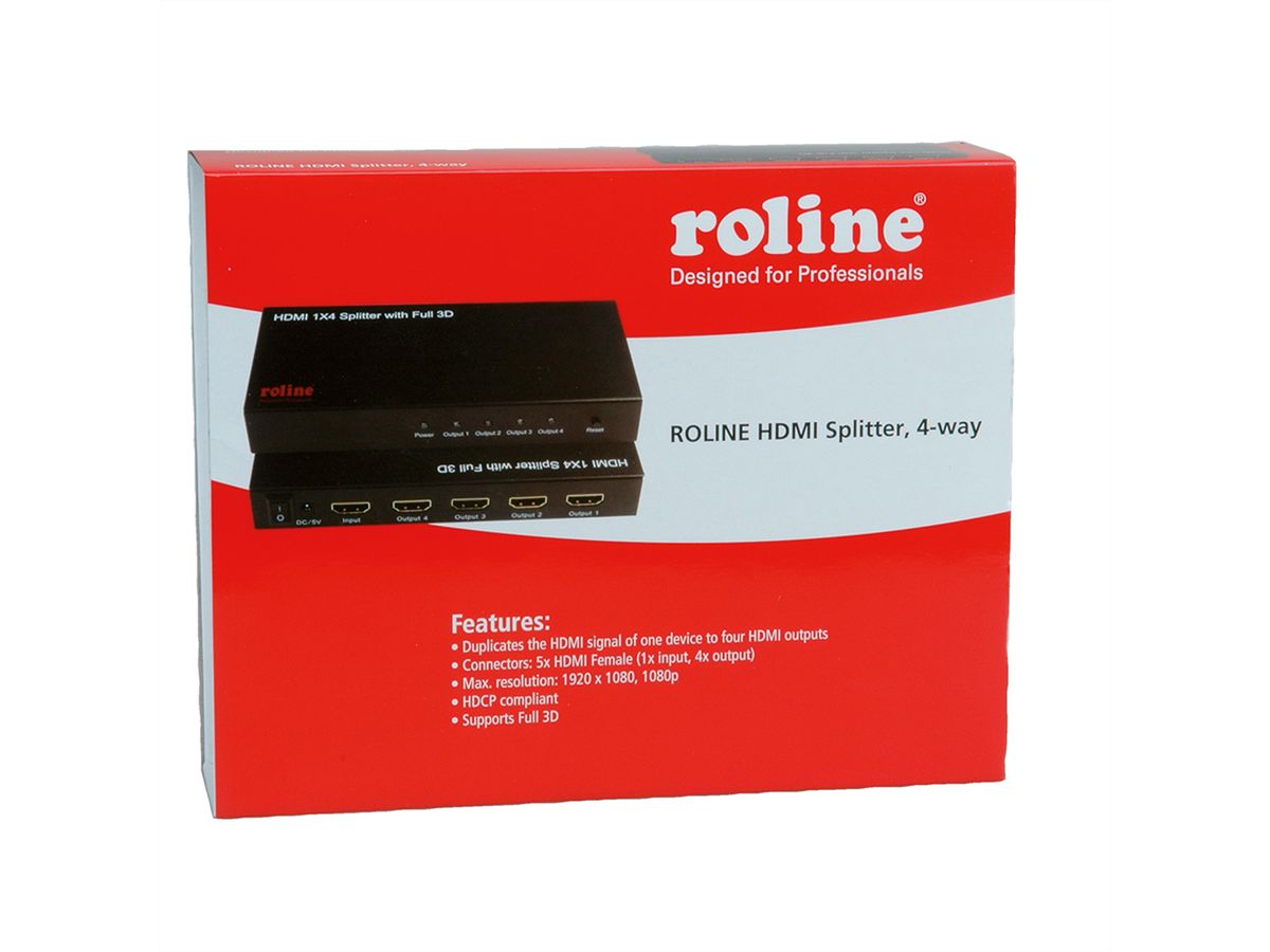 ROLINE Distributeur HDMI, quadruple