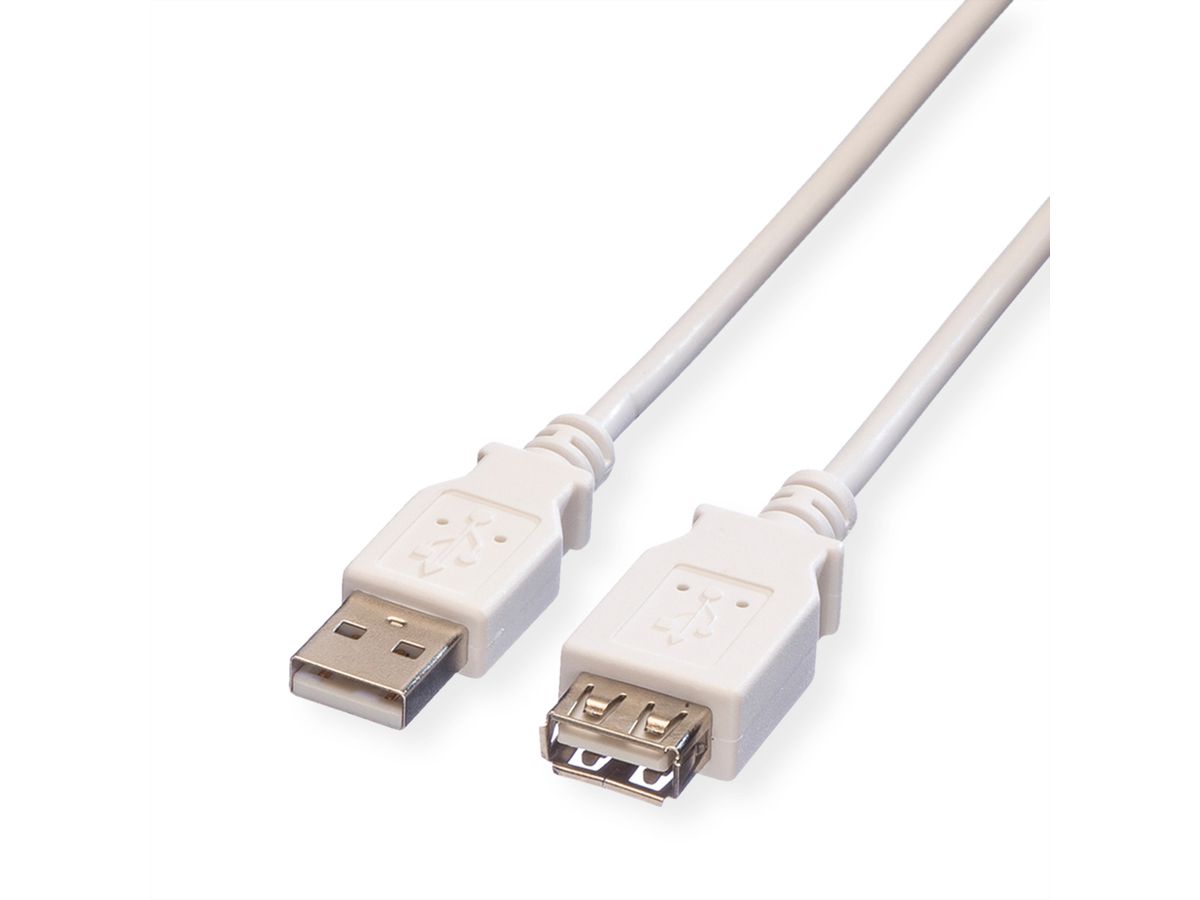 VALUE Câble USB 2.0 Type A-A, M/F, blanc, 1,8 m