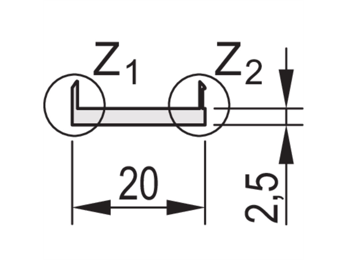 Profil en U SCHROFF Face avant, blindable, découpe Sub-D, 3 U, 4 F, 1 x 15 broches, 2,5 mm, alu, face vue anodisée, face d'appui conductrice