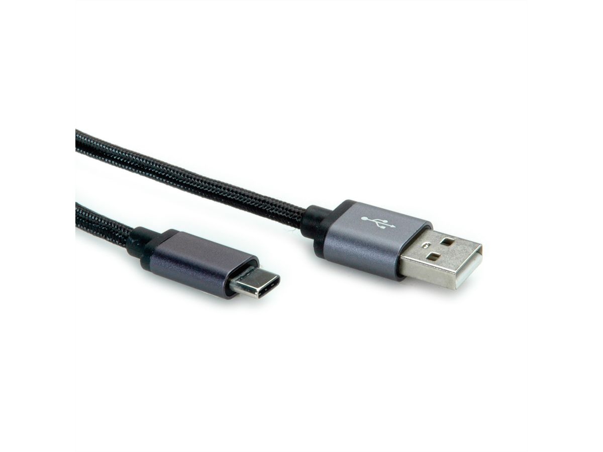 ROLINE Câble USB 2.0, C-A, M/M, noir, 1,8 m