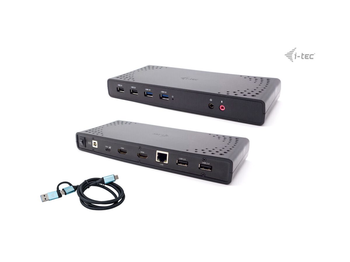 i-tec USB 3.0 / USB-C / Thunderbolt Dual Display Docking Station + Power Delivery 85W