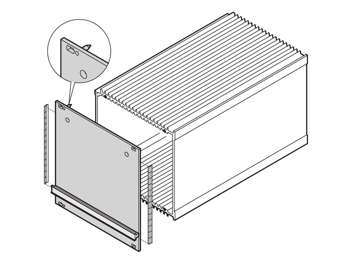 SCHROFF Unité enfichable de type cadre HF, face avant, blindage Refrofit avec joint en acier, 3 U, 12 HP