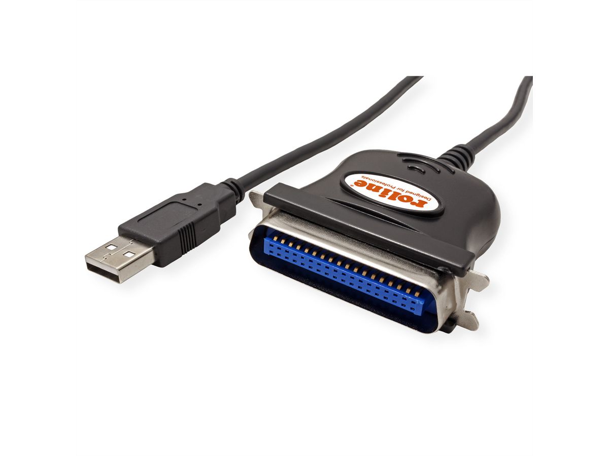 ROLINE Câble convertisseur USB vers IEEE 1284, noir, 1,8 m