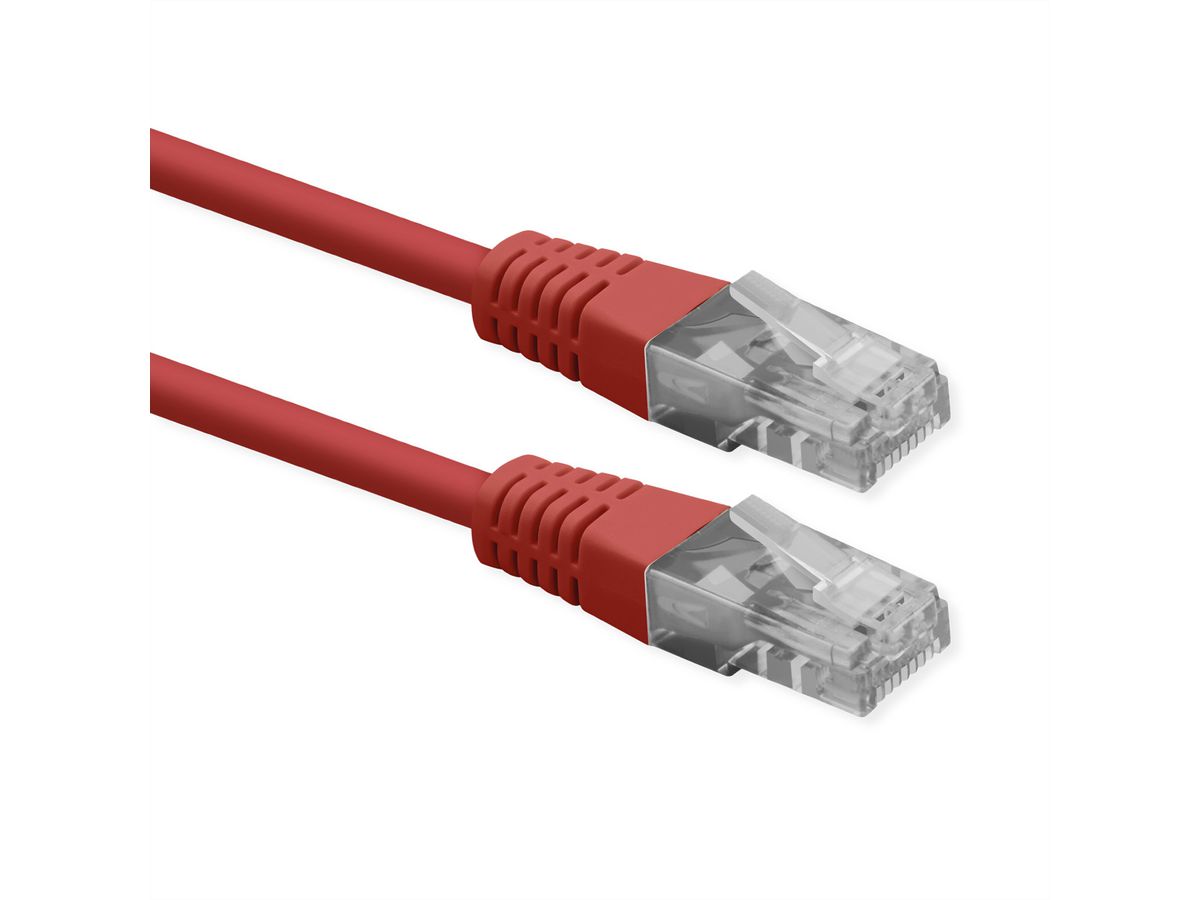 ROLINE Cordon Cat.6 (Classe E), UTP, PoE, rouge, 1 m