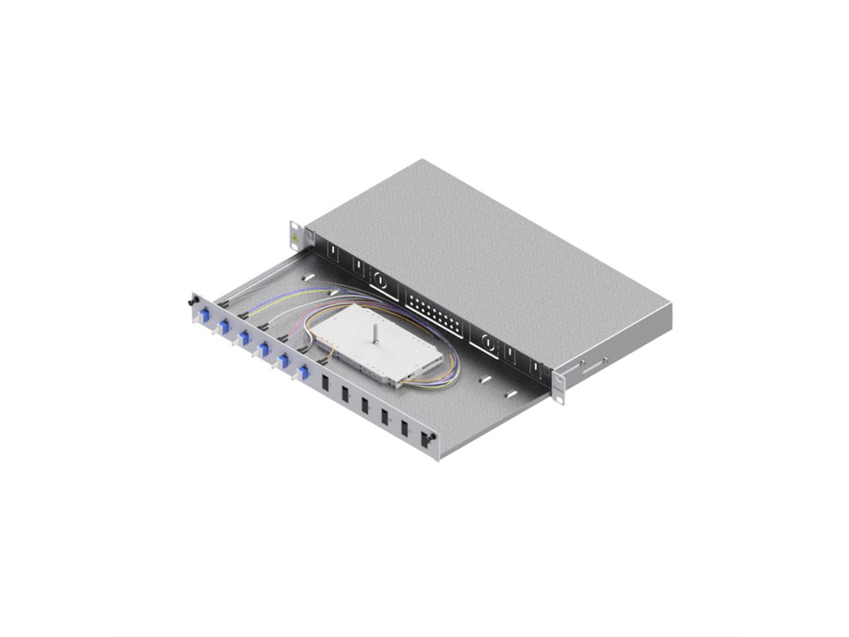 EasyLan Tiroir FO pour fusion basique catégorie C, 19" 1U, 12 ports, 6x LC-duplex, OS2