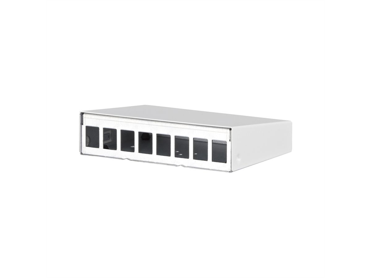 METZ CONNECT , Keystone boîtier en saillie 8 ports blanc pur, non équipé