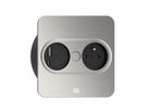 BACHMANN TWIST 2 1xUTE 1xUSB A/C 22W 2,0m AEH aspect inox carré, Mesure p.Sd.3m H05VV-F 3G4 CEE16A LAN