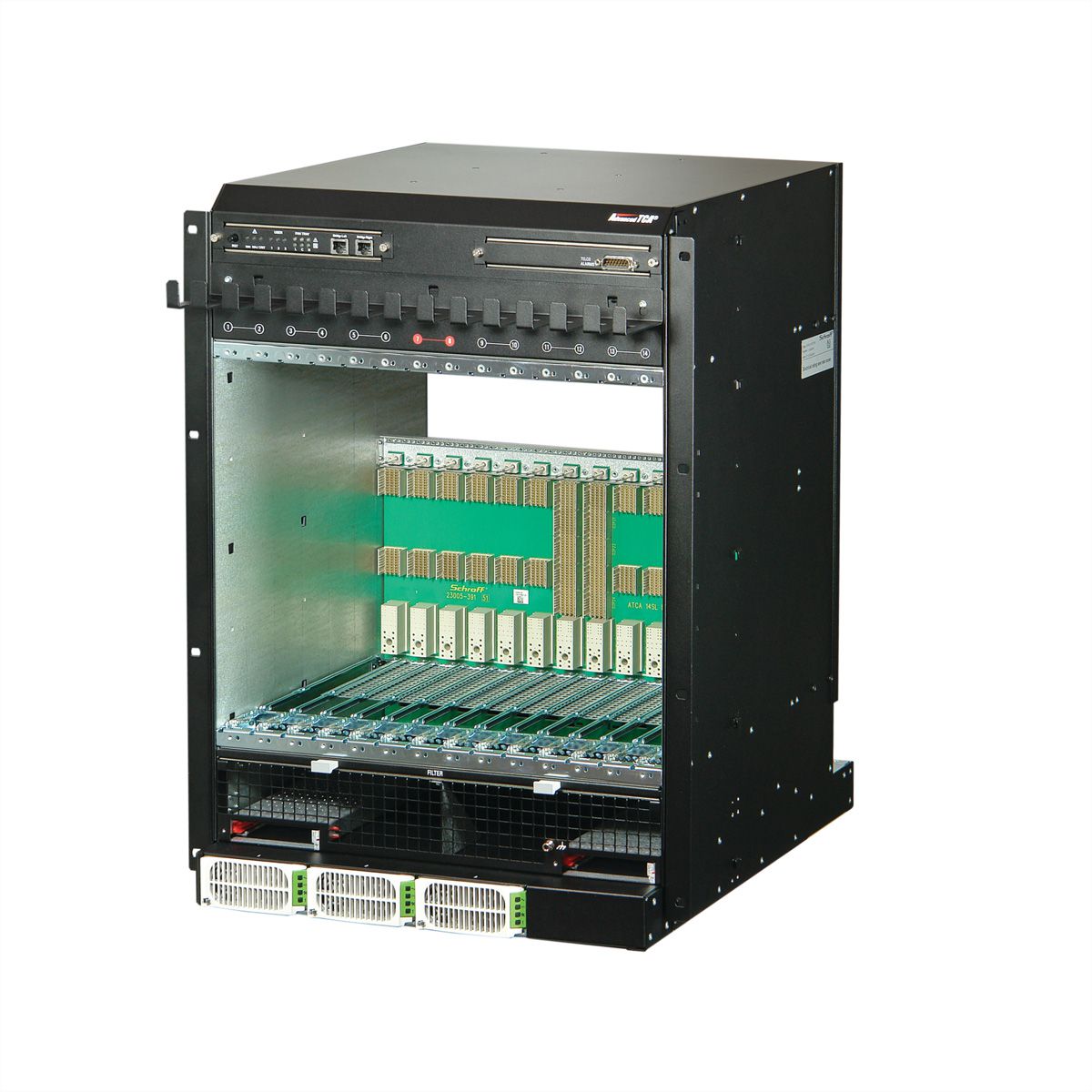 SCHROFF ATCA System 300/40 Series, 14 Slot, AC, Dual Star, Bussed IPMB