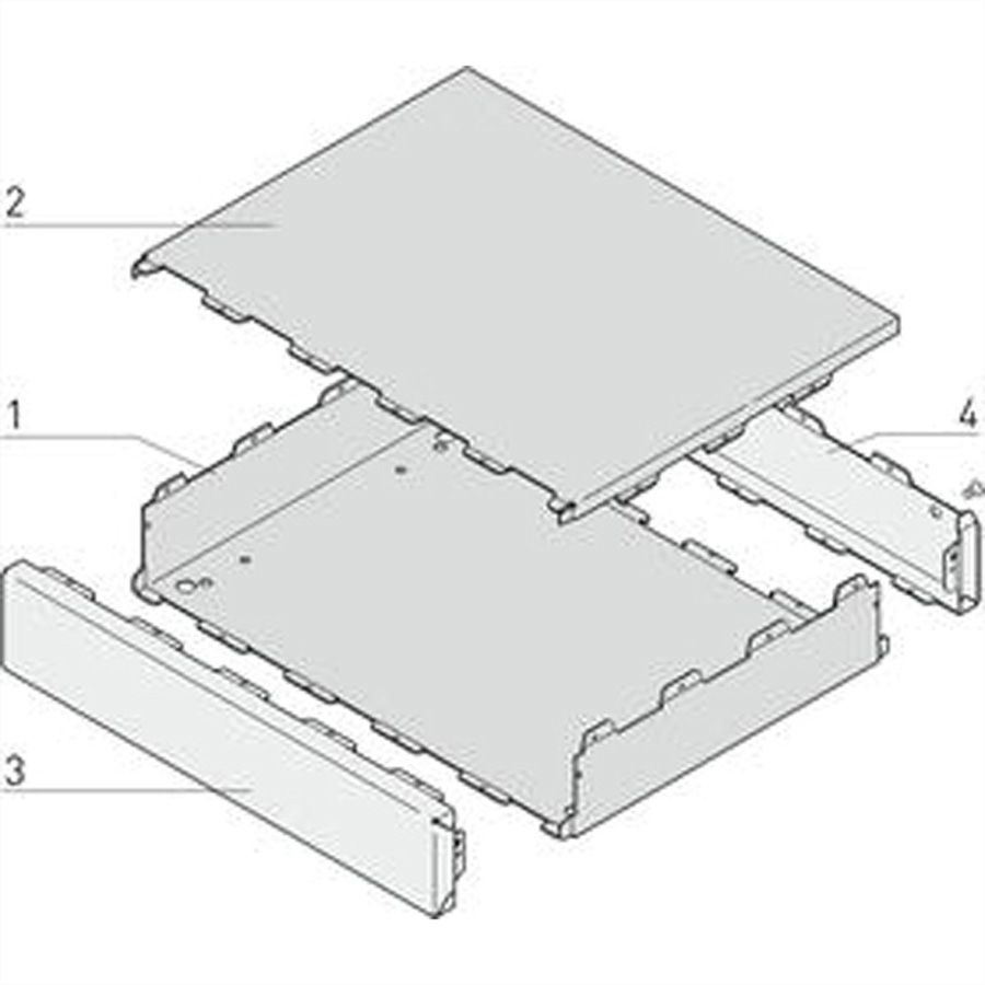 SCHROFF Coffret Interscale, non perforé, 44 mm, 133 mm, 133 mm, INTERSCALE M 44H 133B 133T