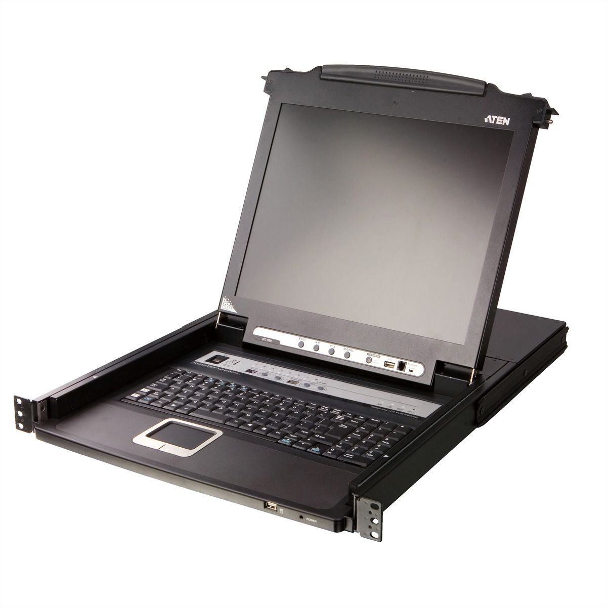 ATEN CL5708MW Commutateur KVM VGA LCD 43cm large à un seul rail PS/2-USB 8 ports , FR-Layout