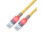 Cordon EasyLan DualBoot LED Cat.6 (Classe E) S/FTP, LSOH, jaune, 0,5 m