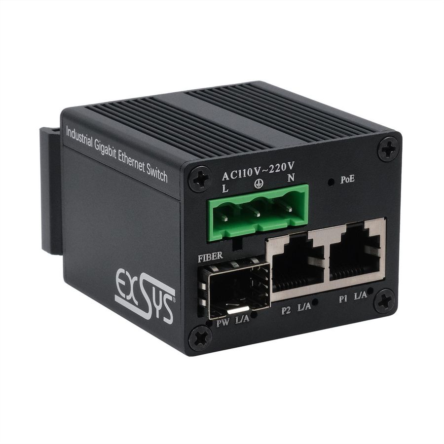 EXSYS EX-62010PoE-SFP Switch industriel Micro 2+1 ports PoE+ Gigabit