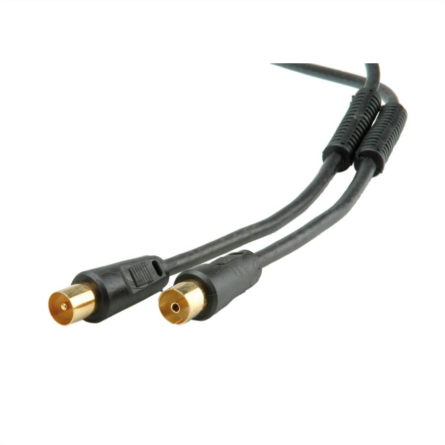 Câble d'antenne TV >100dB M/F, noir, 1,0m