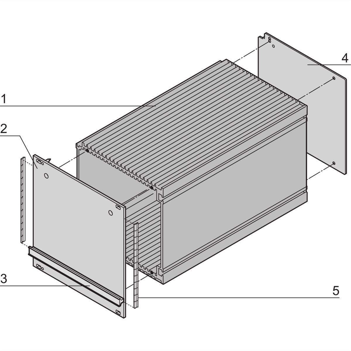 Kit de tubes de l'unité enfichable de type SCHROFF, blindé, 3 U, 28 HP, 227 mm