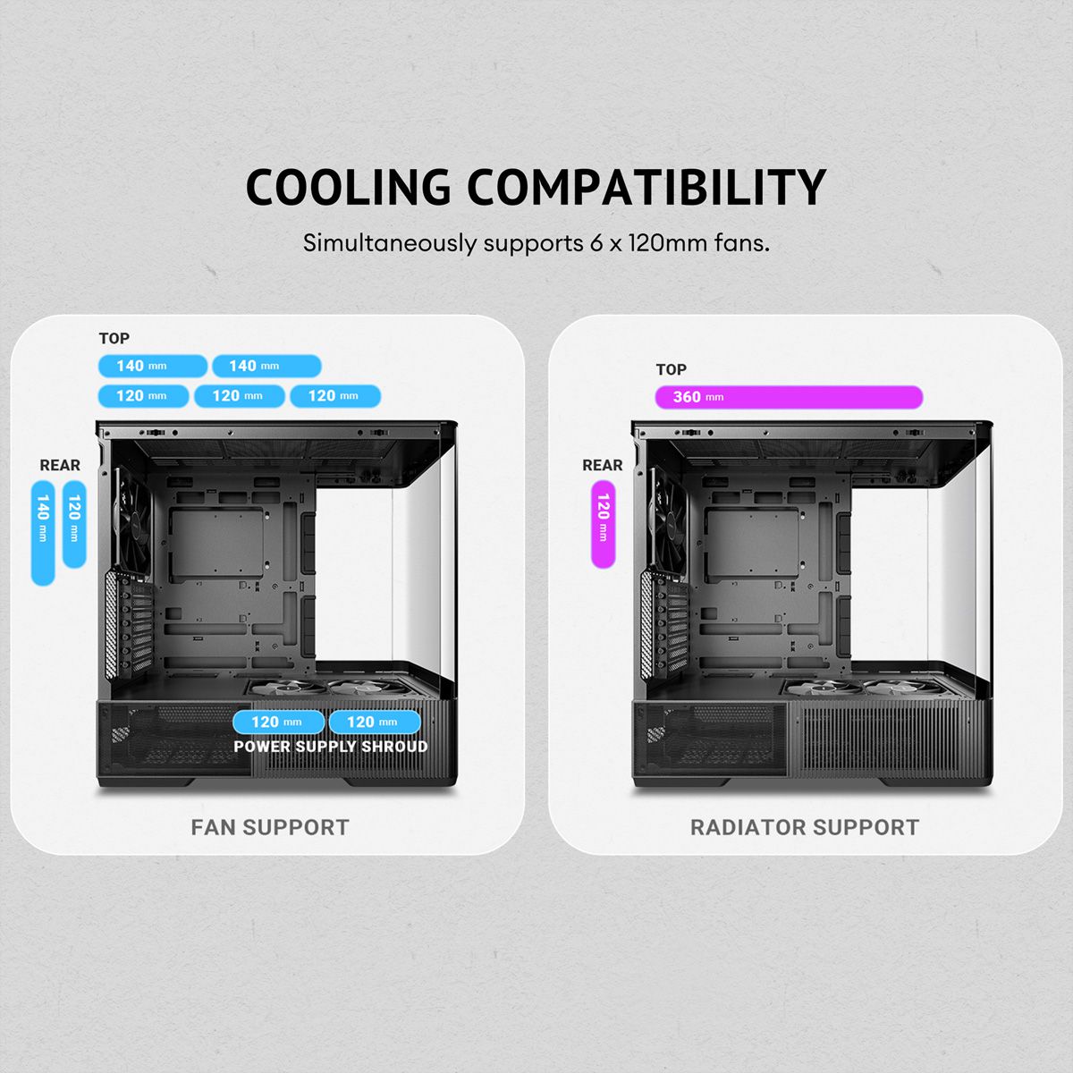 ANTEC Boîtier PC Constellation C6 Curve Air, format ATX Midi Tower, noir