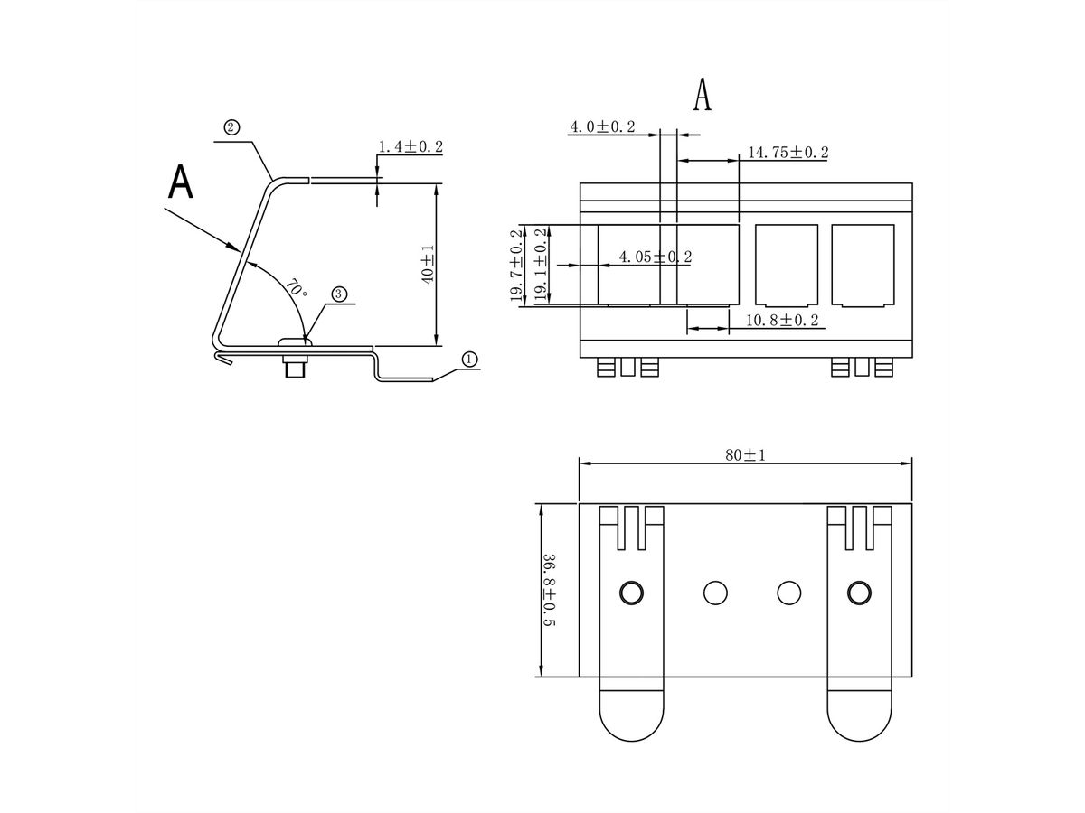 VALUE Adaptateur pour rail DIN, vide, pour 4 Keystones