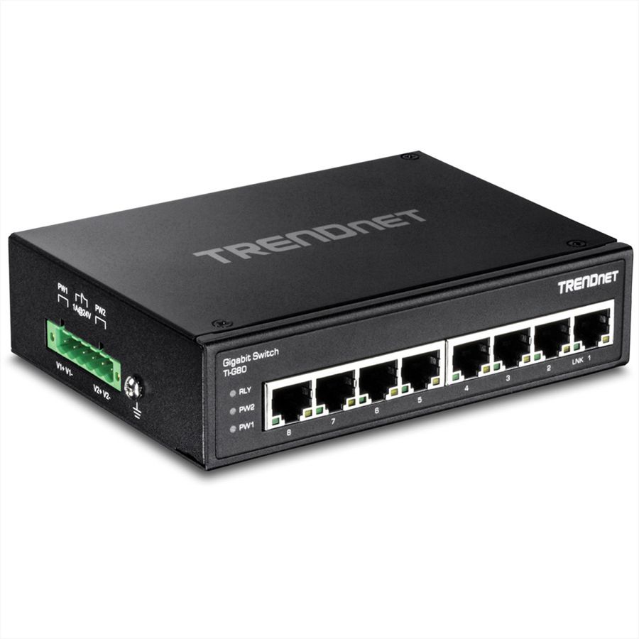 TRENDnet TI-G80 Switch Rail DIN Gigabit industriel renforcé à 8 ports