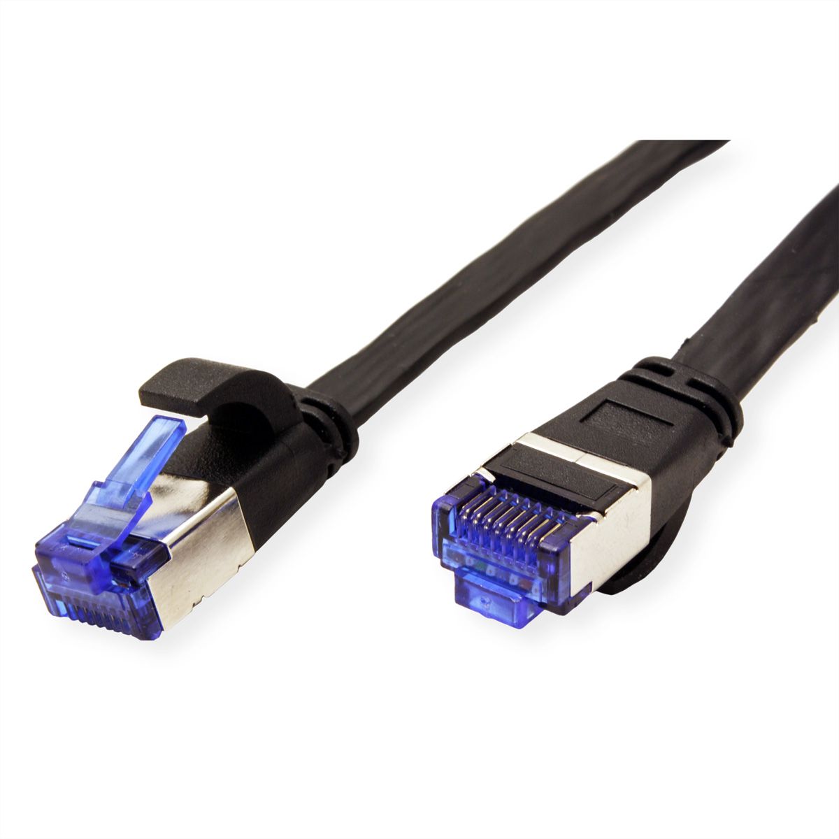 Cordon VALUE Cat.6A (Classe EA) F/UTP confectionné, plat, noir, 5 m