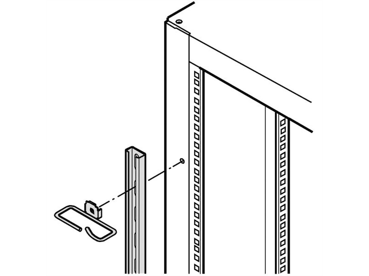 SCHROFF Labrack Rail en C pour stationnaire 19" 24 U