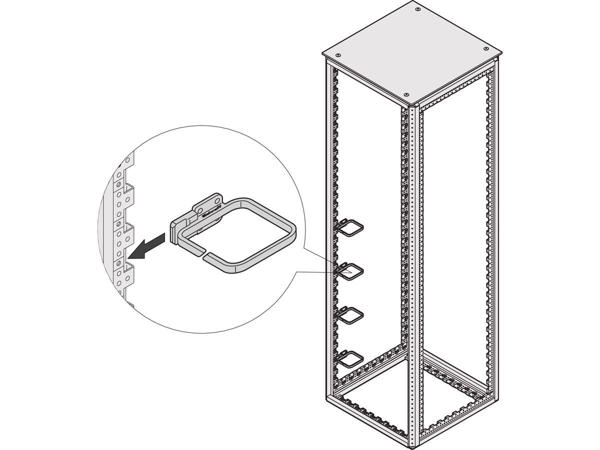 Oeillet de câble Varistar SCHROFF, plastique, 90W 40D