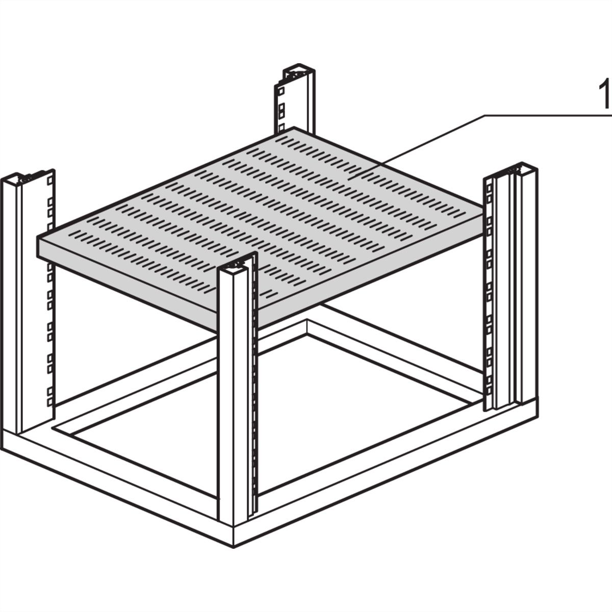 SCHROFF Tablette Eurorack, fixe, pour cadre universel, 600W 600D