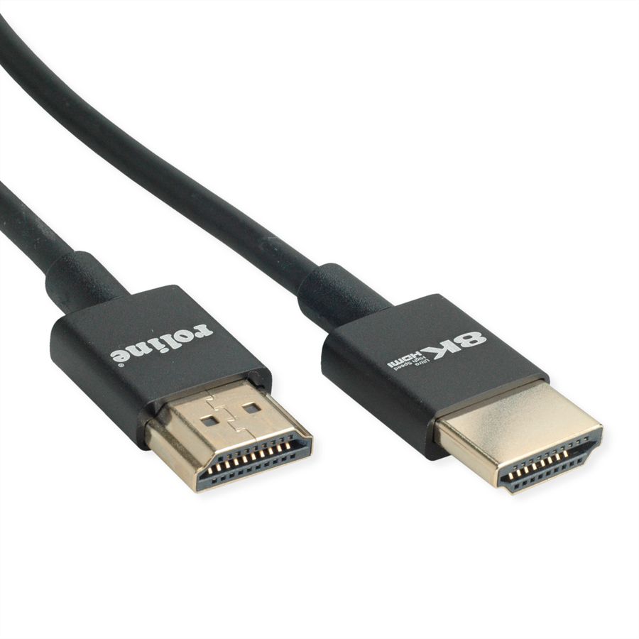 ROLINE Câble HDMI Ultra HD 8K avec Ethernet, Slim, M/M, noir, 2 m
