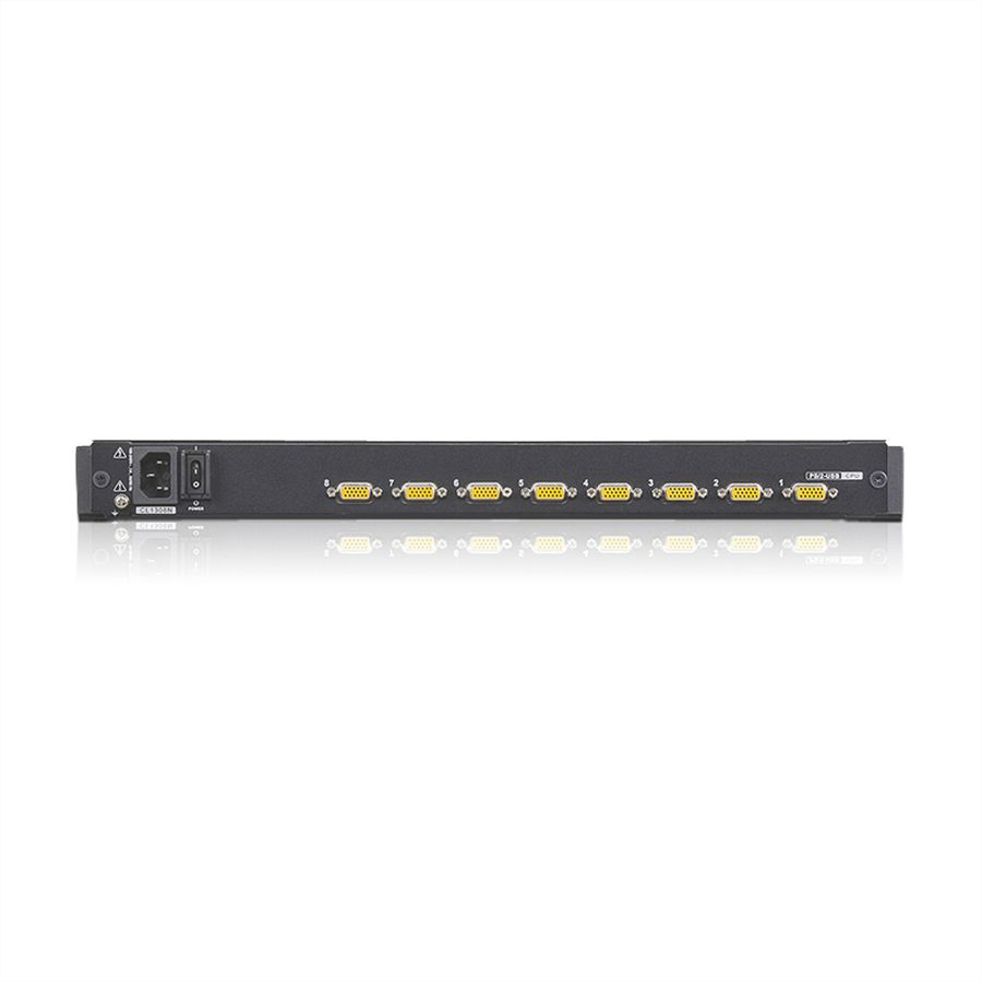 ATEN CL1308N Commutateur KVM, 48cm TFT, VGA, PS/2-USB, 8 ports, FR-Layout