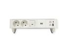 BACHMANN DESK2 ALU WHITE 2xUTE 1xUSB A/C 22W 1xinterrupteur 0,2m